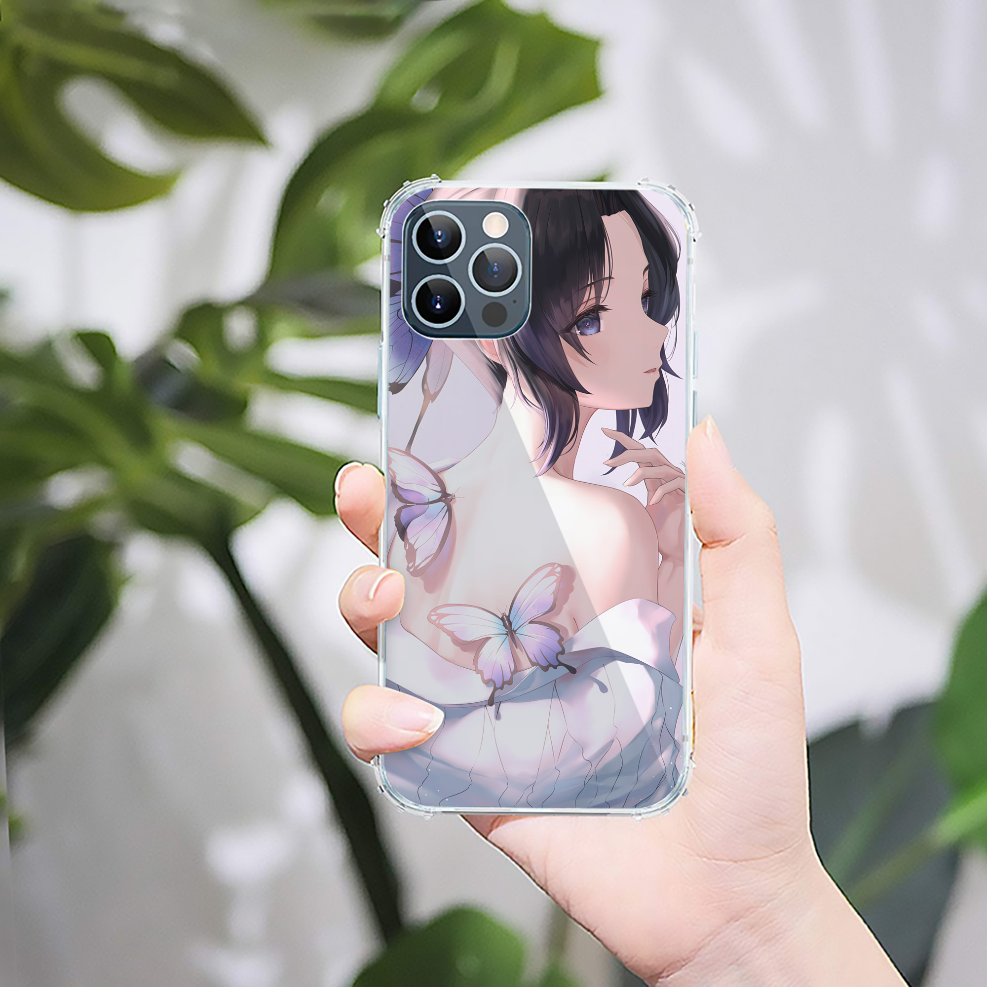 （画像用） 鬼滅の刃（きめつのやいば）蟲柱-胡蝶 しのぶ／こちょう しのぶ Kochou Shinobu 【iPhone 12シリーズ対応】透明スマホケース（クリアソフトケース）